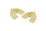 Brass Charm, 2 Raw Brass, Brass Pendants, Charm Pendants, Brass U Shape Charms With 1 Loop (25x23x1.2mm) N1460