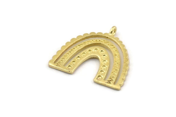 Brass Charm, 2 Raw Brass, Brass Pendants, Charm Pendants, Brass U Shape Charms With 1 Loop (24x22x1.2mm) N1471