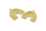 Brass Charm, Raw Brass, Brass Pendants, Charm Pendants, Brass U Shape Charms With 1 Loop (24x22x1.2mm) N1471