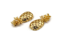 Altın Ananas Kolye, Altın Kaplama Pirinç Ananaslar, Deliksiz (30x13,4x6,3 mm) N0243
