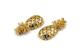 Altın Ananas Kolye, Altın Kaplama Pirinç Ananaslar, Deliksiz (30x13,4x6,3 mm) N0243