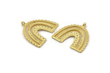 Gold Charm, 2 Gold Plated Brass, Gold Pendants, Charm Pendants, Gold U Shape Charms With 1 Loop (24x22x1.2mm) N1471