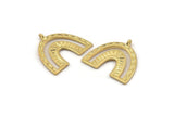 Gold Charm, 2 Gold Plated Brass, Gold Pendants, Charm Pendants, Gold U Shape Charms With 1 Loop (25x23x1.2mm) N1461
