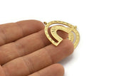 Gold Charm, 2 Gold Plated Brass, Gold Pendants, Charm Pendants, Gold U Shape Charms With 1 Loop (25x23x1.2mm) N1461