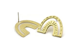 Earring Studs, 2 Raw Brass - U Shape Earrings - Brass Earrings - Earrings (20x25x1mm) N1464