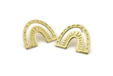 Earring Studs, 2 Raw Brass - U Shape Earrings - Brass Earrings - Earrings (20x25x1mm) N1464