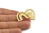 Earring Studs, 2 Raw Brass - U Shape Earrings - Brass Earrings - Earrings (20x25x1mm) N1464