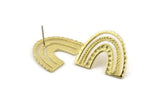Earring Studs, 2 Raw Brass - U Shape Earrings - Brass Earrings - Earrings (20x24x1mm) N1462