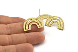 Earring Studs, 4 Raw Brass - U Shape Earrings - Brass Earrings - Earrings (15x25x1mm) N1472