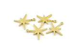 Brass Boom Charm, 6 Raw Brass Boom Charms With 1 Loop (25x23x2mm) N1487