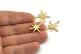 Brass Boom Charm, 6 Raw Brass Boom Charms With 1 Loop (25x23x2mm) N1487