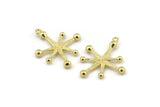 Brass Boom Charm, Raw Brass Boom Charms With 1 Loop (30x26x1mm) N1485