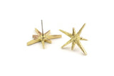 Brass Boom Earring, 6 Raw Brass Boom Stud Earrings (22x17x2mm) N1488
