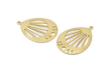 Gold Drop Charm,  Gold Plated Brass Moon Phases Charms With 1 Loop, Pendants (49x36x0.80mm) M1008