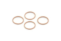 12mm Rose Gold Ring, 24 Rose Gold Plated Brass Rings, Connectors (12mm) A0625 Q0842