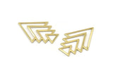 Brass Triangle Blank, 4 Raw Brass Tree Blanks (47x33x1mm) M01236