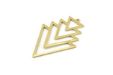 Brass Triangle Charm, 4 Raw Brass Tree Charms With 1 Loop (49x33x1mm) M01234