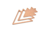 Copper Triangle Charm, 4 Raw Copper Tree Charms With 1 Loop (49x33x1mm) M01261