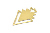 Brass Triangle Charm, 4 Raw Brass Tree Charms With 1 Loop (49x33x1mm) M01229