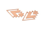 Copper Triangle Charm, 4 Raw Copper Tree Charms With 1 Loop (49x33x1mm) M01255