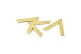 Brass V Shape, 12 Raw Brass V Shaped Charms With 1 Hole (28x23x1mm) M01248
