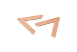 Copper V Shape, 12 Raw Copper V Shaped Blanks (28x23x1mm) M01275