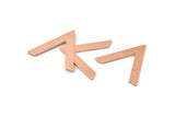 Copper V Shape, 12 Raw Copper V Shaped Blanks (28x23x1mm) M01275