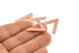 Copper V Shape, 12 Raw Copper V Shaped Blanks (28x23x1mm) M01275