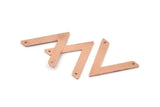 Copper V Shape, 12 Raw Copper V Shaped Charms With 2 Holes (28x23x1mm) M01277