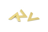 Brass V Shape, 24 Raw Brass V Shaped Blanks (22x18x1mm) M01243