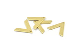 Brass V Shape, 24 Raw Brass V Shaped Charms With 1 Hole (22x18x1mm) M01244