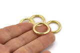 Brass Ring, 2 Hammered Raw Brass Rings, Connectors (22x3mm) N1500