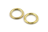 Brass Ring, 2 Hammered Raw Brass Rings, Connectors (23x3mm) N1501