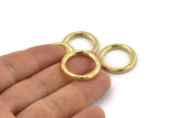 Brass Ring, 2 Hammered Raw Brass Rings, Connectors (23x3mm) N1501