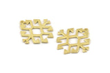 Brass Charm, Raw Brass - Carpet Pattern - Charm Pendant -  Brass Rug Pattern Charms With 1 Loop - Findings (30x29x1.2mm) N1493