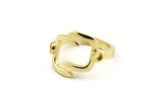 Brass Ring Setting, 10 Raw Brass Adjustable Rings With 1 Stone Settings - Pad Size 3mm N1499