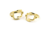 Brass Ring Setting, 10 Raw Brass Adjustable Rings With 1 Stone Settings - Pad Size 3mm N1499