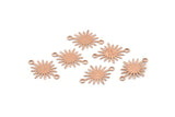Rose Gold Sunny Connector, 24 Textured Rose Gold Plated Brass Sunny Connectors With 2 Loops (18x13x0.50mm) D0733 Q1119