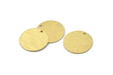Brass Round Charm, 12 Textured Raw Brass Round Charms With 1 Hole, Blanks (20x0.70mm) M01360