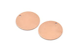 Copper Round Charm, 12 Raw Copper Round Charms With 1 Hole, Blanks (20x0.70mm) M01367