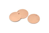 Copper Round Charm, 12 Raw Copper Round Charms With 1 Hole, Blanks (20x0.70mm) M01367