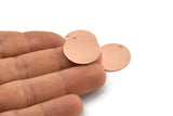 Copper Round Charm, 12 Raw Copper Round Charms With 1 Hole, Blanks (20x0.70mm) M01367