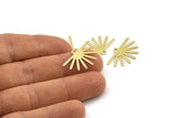 Brass Sun Charm, 24 Raw Brass Sun Charms With 1 Loop (25x16x0.70mm) M01391