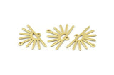 Brass Sun Charm, 24 Raw Brass Sun Charms With 2 Loops (25x17x0.70mm) M01393