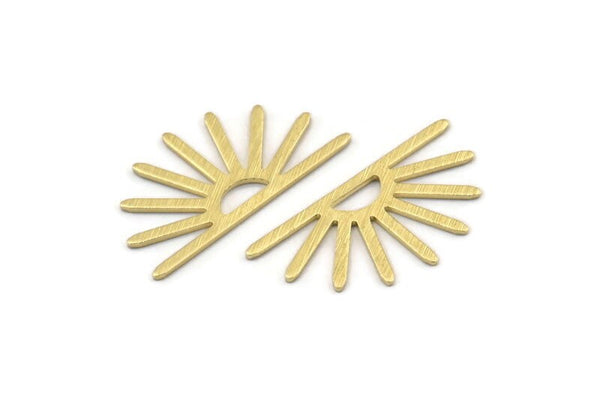Brass Sun Blank, 24 Textured Raw Brass Sun Blanks, Findings (25x13x0.70mm) M01404