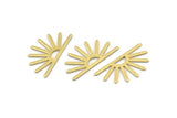 Brass Sun Blank, 24 Textured Raw Brass Sun Blanks, Findings (25x13x0.70mm) M01404
