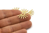 Brass Sun Blank, 24 Textured Raw Brass Sun Blanks, Findings (25x13x0.70mm) M01404