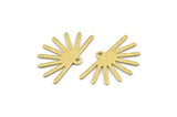 Brass Sun Charm, 24 Textured Raw Brass Sun Charms With 1 Loop (25x16x0.70mm) M01399