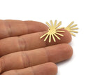Brass Sun Charm, 24 Textured Raw Brass Sun Charms With 1 Loop (25x16x0.70mm) M01399