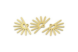 Brass Sun Charm, 24 Textured Raw Brass Sun Charms With 1 Loop (25x16x0.70mm) M01403